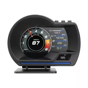 Car Head Up Display HUD Smart Car Water&Oil Temp Turbo RPM Gauge Digital Odometer Security Alarm Auto Meter
