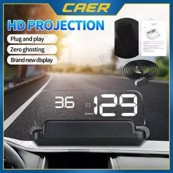 Car Head Up Display OBD2 GPS Digital Speedometer Foldable HUD Projector Speed Alarm Mileage Temperature Vehicles Truck Universal