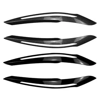 Car Headlight Eyebrows Trim For BMW 1 Series F20 F21 Pre 2011-2014 LCI Black Front Lamp Eye Lid Covers Decor ABS Shell чёрный