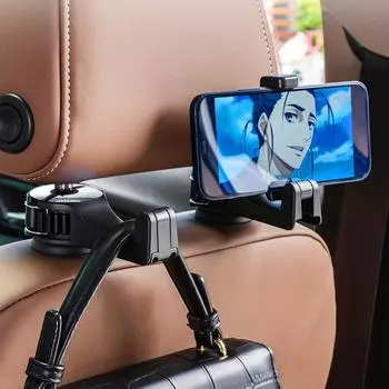 Car Headrest Hook 2 In 1 Back Seat Hanger Rotating Vehicle Seat Hidden Phone Holder amagiStable Auto Storage Organizer Hook красный