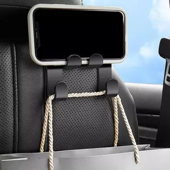 Car Headrest Hook 2 In 1 Car Bag Hooks With Phone Holder Car Bag Hooks Headrest Hooks Purse Holder Car Seat Hooks Car Headrest CHINA