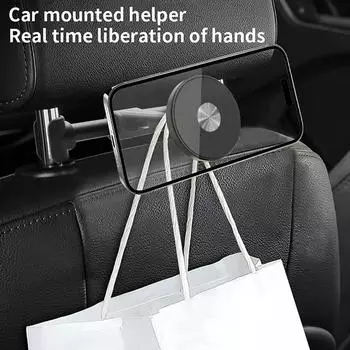 Car Headrest Phone Holder Seat Back Hook 360 Degree Rotation Multi-Functional Seat Back Hanger For Shopping Bag Purse Toy United States