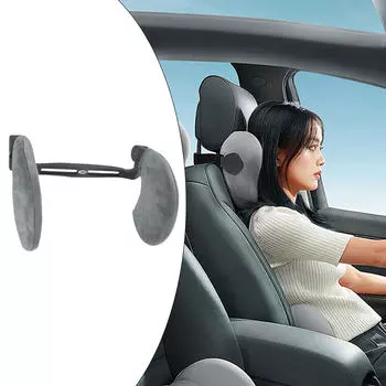 Car Headrest Pillow Head Neck Rest Easy Installation Skin-friendly Breathable Sleep Cushion Sleeping серый