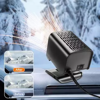 Car Heater 12/24V Portable Car Heating Fan 2 In 1 Cooling 360° Window Heater Windshield Rotation Auto Heating Auto Fan Defr R6X5