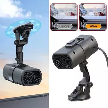 Car Heater 12V Winter Anti-freezing Car Universal Heater Plug-in Adjustable Dryer Defogging 360° Suction Heater Cup Windshi Z6X0