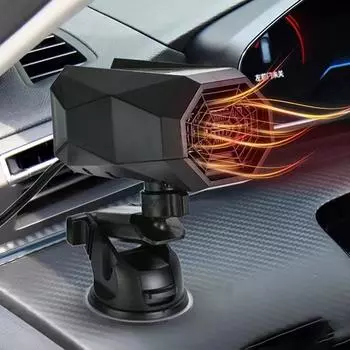 Car Heater Portable Fast Heating Electric Heating Fan Automatic Windshield Dryer Defogging Demister Defroster For Car Accessor чёрный