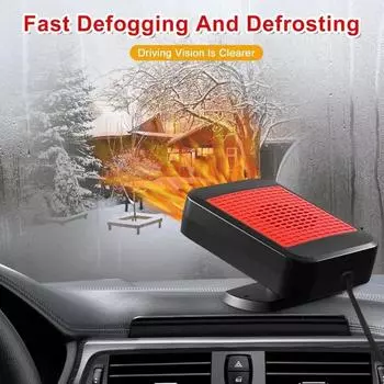 Car Heater Windshield Defroster Electric Autonomous Demister 12V 24V Defrosting Heater Mini Cooling 2 in 1 Car Seat Heating Fans