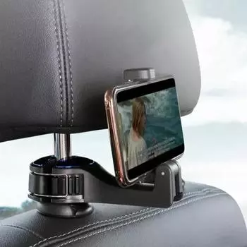 Car Hook Hidden Multi-functional 2 In 1 Multifunctional Rear Headrest Hook Car Rear Phone Holder Lock Type Mobile Phone Holder красный