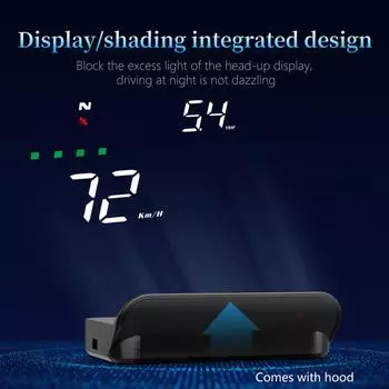 Car Hud Head-up Display Gps System Hd Windshield Projector Speedometer Electronic Voltage Display Auto Accessories чёрный