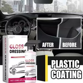 Керамическое покрытие для салона автомобиля, спрей 4 унции, керамическое покрытие для отделки салона автомобиля, глянец, отделка и средство для восстановления шин для центральной консоли CHINA