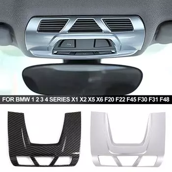 Car Interior Front Reading Light Roof Lamp Panel Cover ABS Trim For BMW 1 2 3 4 Series X1 X2 X5 X6 F20 F22 F45 F30 F31 F48 серебряный