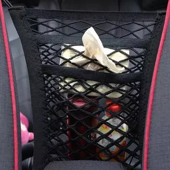 Car Interior Trunk Seat Back Safety Elastic Mesh Net Car Styling Storage Bag Pocket Cage Grid Pocket Holder Car Accessories