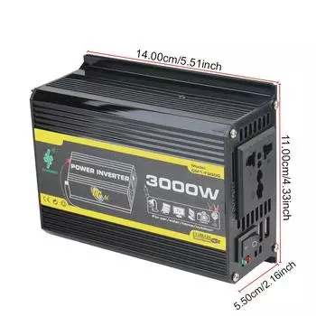 Car Inverter DC 12V to AC 220V Converter Power Adapter 4.2A USB Chargers ON/OFF Switch 3 Ports Sockets AC Socket EU Plug QC 3.0 жёлтый