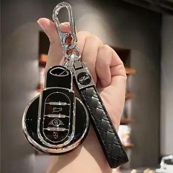 Чехол для автомобильного ключа, держатель для ключей с брелком для BMW MINI Cooper F54 Clubman F55 F56 F57 F60 Countryman, 3 кнопки, чехол для смарт-ключа синий