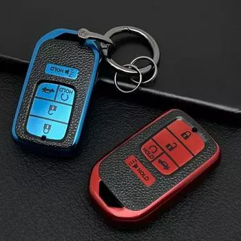 Чехол для автомобильного брелока с ремешком для ключей для Honda Accord Civic CRV Odyssey Pilot Key Fob Protector красный