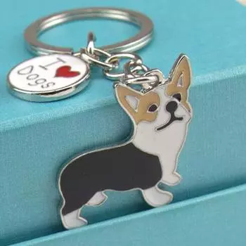 Car Key Holder Cartoon Pet Key Ring Corgi Key Chain Bag Key Chain Dog Key Chain Handbag Pendant 2