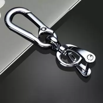 Car Keychain Classic Men Stainless Steel Keychain Waist Belt Clip Anti-Lost Buckle Hanging Key Ring Car Decoration