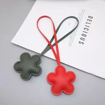 Car Keyring Flower Keychain PU Leather Bag Pendant Multi-color PU Leather Hanger Women