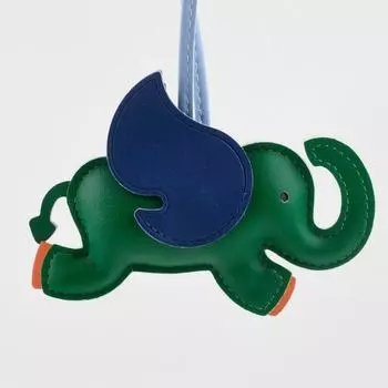 Car Keyring Flying Wings Elephant Keychain PU Leather Bag Pendant Cute PU Leather Hanger Men