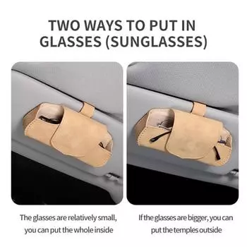 Car Leather Ink Mirror Box Leather Multifunctional Universal Car Accessories Interior Sunglasses Clip Card Ho Durable