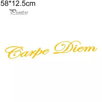 Car life качественные буквы Carpe Diem дизайн наклейки на лобовое стекло автомобиля 30x6.5cm жёлтый