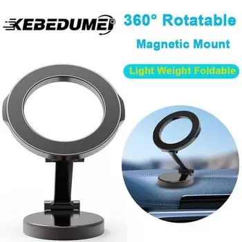 Car Magnetic Phone Bracket All-metal Magnetic Car Phone Holder Strong Magnetic Car Mount 360 Degree Rotate for Universal Phone серебряный