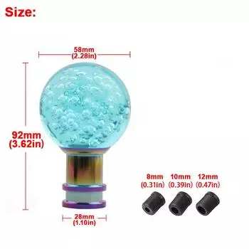 Car Manual Shift Knob Acrylic Gear Shifter Head Shift Knob Stick Crystal Transparent Bubble Included Adapter розовый