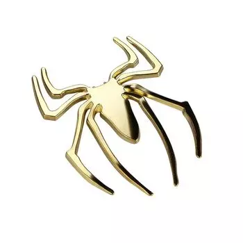 Car Metal Sticker 3D Car Sticker Auto Emblem Decal 3D Spider Shape Car Sticker Motor Decal Gold-A