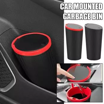 Car Mini Trash Can Cup Holder Trash Bin Leak-proof Accessory Blocking Odor Waterproof Car Organize Garbage H1N8