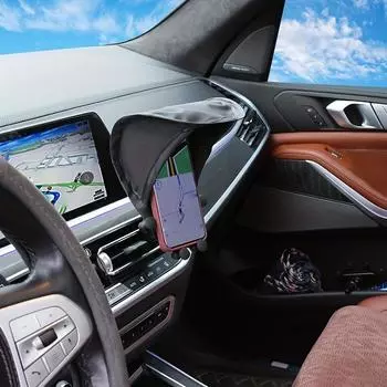 Car Mobile Phone Sunscreen Foldable Not Hot Stuck Screen Non-reflective Free Of Installation Mobile Navigation Sunshade amabilis