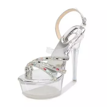 Car model catwalk transparent fashion heels pole dance night dance shoes woman 35