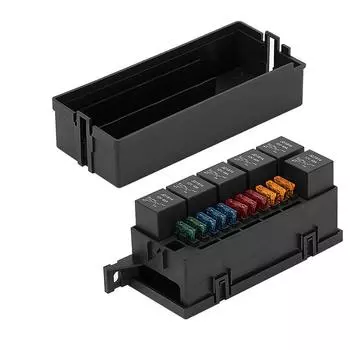 Car modified Relay Fuse Box with Pre-Wires High Temperature Resistant 11-way fuse box with 6 relays and 11 fuses