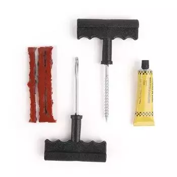 Car Motorcycle Bike Truck Tire Repair Tool Kit with Rubber Strips Tubeless Tyre Puncture Studding Plug Set Repair Accessories