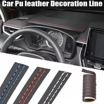 Car Mouldings Trim Universal Pu Leather Braid Decorative Line Strip For Door Dashboard Sticker Car Interior DIY Strips New Styl 100CM красный