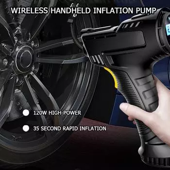 Car mounted handheld inflation pump for small car electric portable tire inflation pump чёрный
