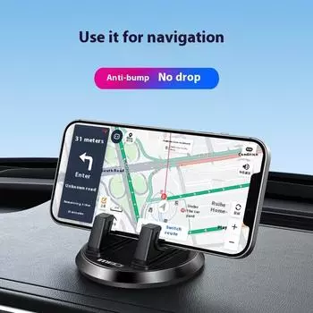 Автомобильный держатель для мобильного телефона, приборная панель для автомобильных принадлежностей, металлическая вращающаяся на 360 градусов автомобильная навигация, автомобильный держатель чёрный