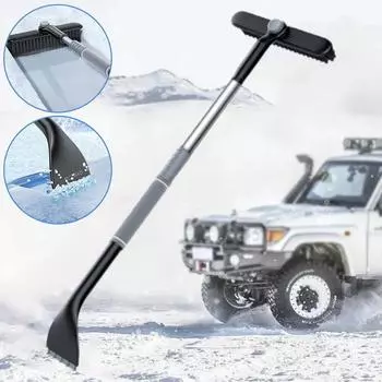 Car Multifunctional Snow Shovel Retractable Snow Ice Scraper For The Car Windshield Cleaning Scraping Tool Winter Deicing T O2C2