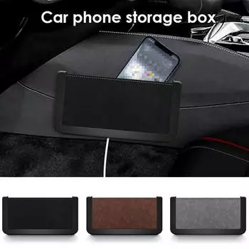 Car Multifunctional Storage Box Car Seat Gap Phone Storage Box Self-adhesive Suede Driver Side Pocket Organizer Phone Holders