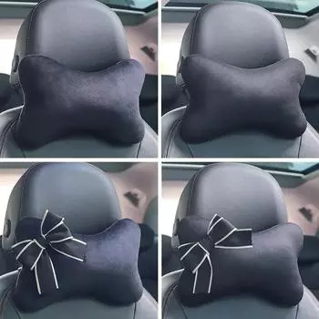 Car Neck Headrest Pillow Memory Cotton Car Seat Neck Pillow Breathable Crystal Velvet Head and Neck Support for Sleep Pillow