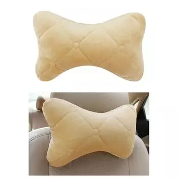 Car Neck Pillow Winter Cotton Seat Headrest Universal Car Neckrest Support Breathable Fabric Cover Relieve Soreness for Travel серый