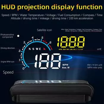 Car OBD2 GPS M12 HUD Head Up Display On-board Computer Auto Projector Gadgets inteligentes Electronics with Gasoline Car