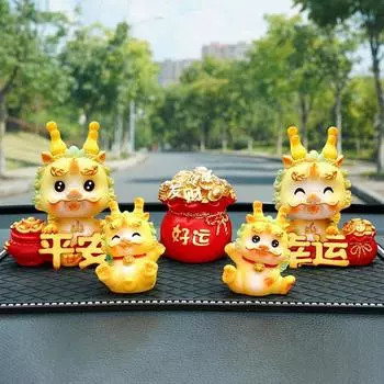 Car Ornaments Car Center Console Dashboard Interior Decor Animal Doll Car Supplies Dragon Decor Pendant Car Interior Accessories