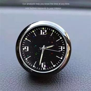 Car Ornaments Electronic Clock High Temperature Resistance Starry Sky Quartz Watch Head Clock Car Supplies Black Portable Alloy