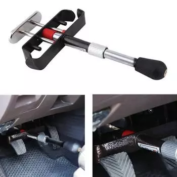 Car Pedal Lock Stainless Steel Auto Pedal Device Heavy Duty Vehicle Brake Lock Retractable Clutch Pedal Security Lock With 3 чёрный
