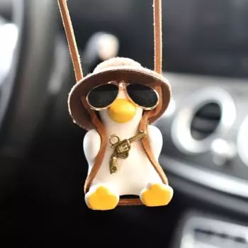 Car Pendant Swing Duck Car Pendant Spot Car Rearview Mirror Pendant Car coffee hat pistol