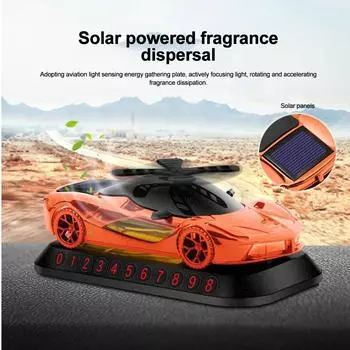 Car Perfume Diffuser Rotating Solar Power Air Freshener Parking Number Plate Aromatherapy Diffuser Car Decoration синий