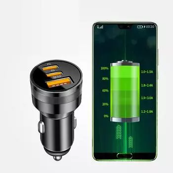 Car Phone Charger Auto Cell Phone Charger Super Fast Car Charger Adapter Multifunctional Type-C Car Charger For Phone Tablet