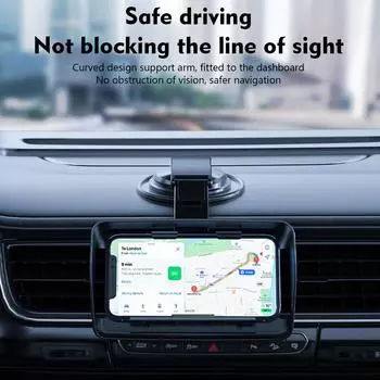 Car Phone Holder 2-IN-1 Handsfree Stand Phone Mount Android Air Vent & For Dashboard Fo H4C8 Black-Flexible hose