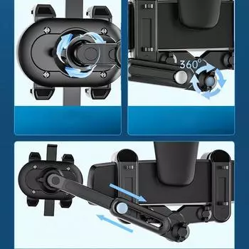 Car Phone Holder 360 Degree Rotatable Auto Rearview Mirror Seat Hanging Clip Bracket Cell Phone Holder Multifunctional Holder чёрный