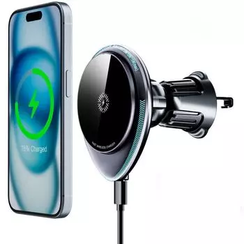 Car Phone Holder Charger Vent/Dashboard Car Mount With Magnetic Charging One Size